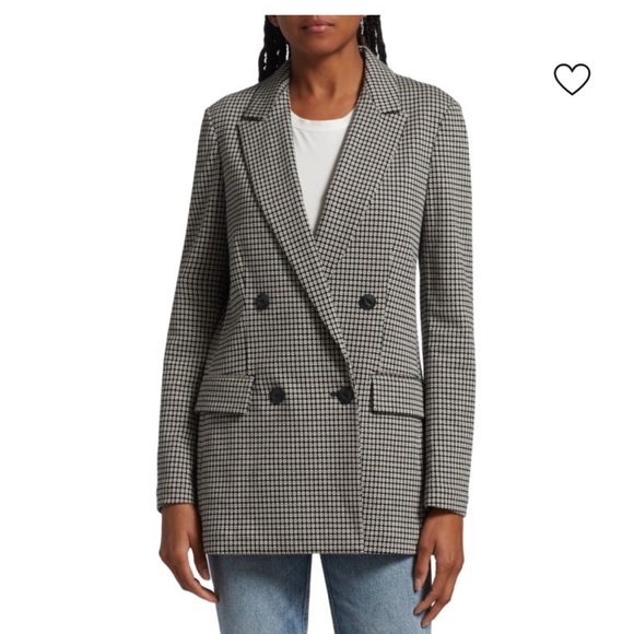 Rag & Bone Andie printed double breasted blazer stretch size 10 career office - Picture 4 of 15